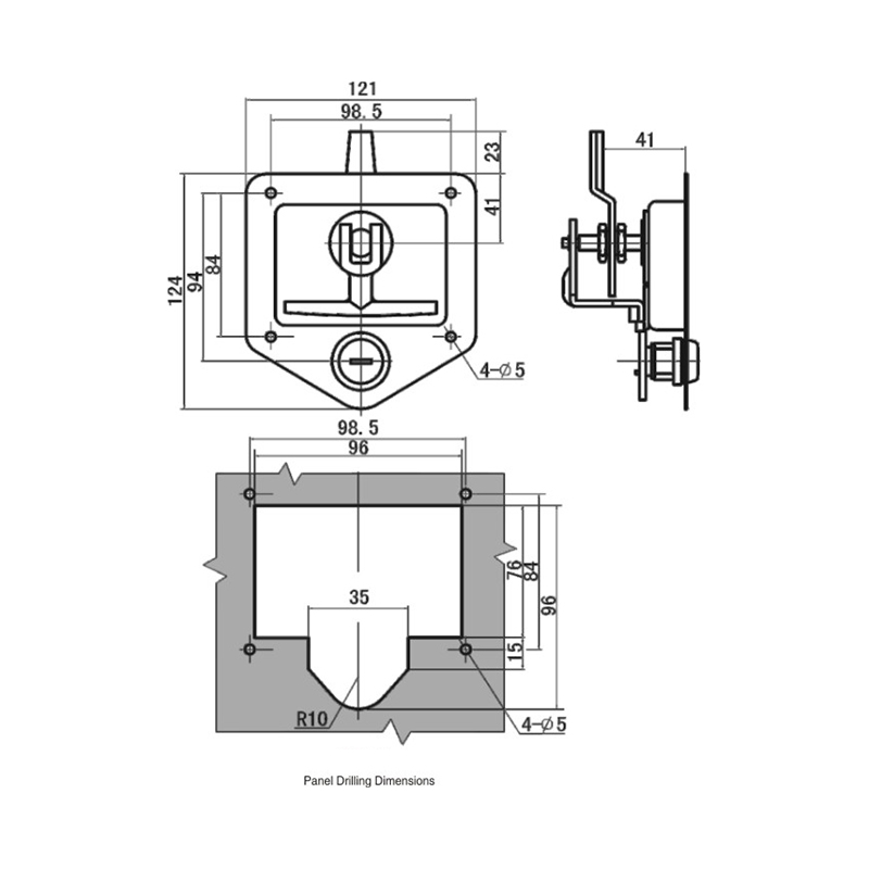 Cerraduras de panel industriales plegables de acero inoxidable de MS858-4 639g