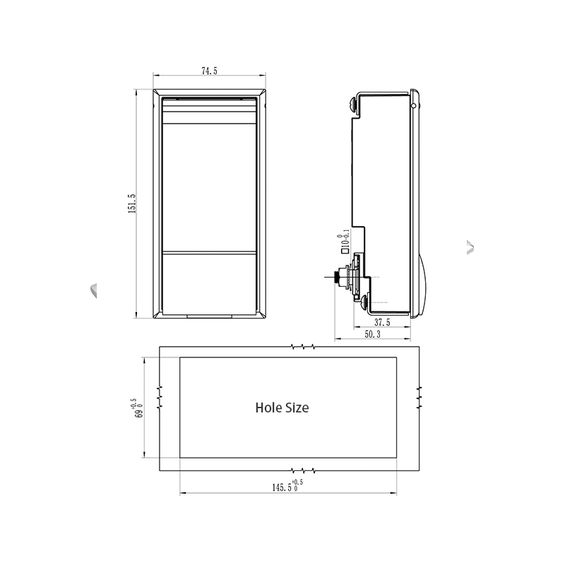 Cerraduras de transformador tipo caja impermeables FMS888-4S SUS304