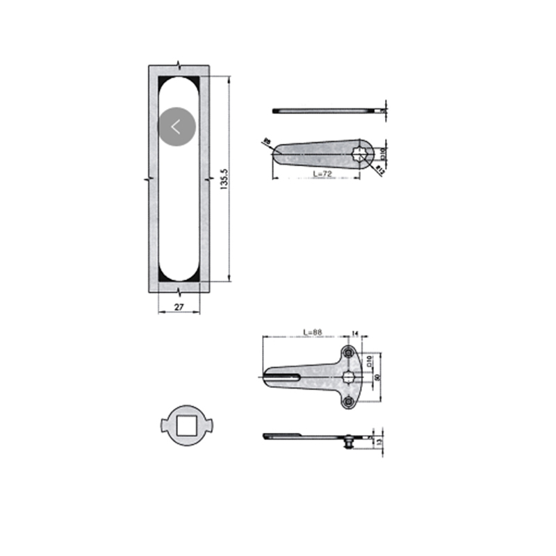 DS818-1 Cerraduras pasivas con llave electrónica de apertura rápida y manija