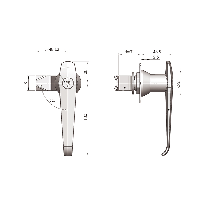 Cerraduras de manija industrial MS304-1 283g con inserto