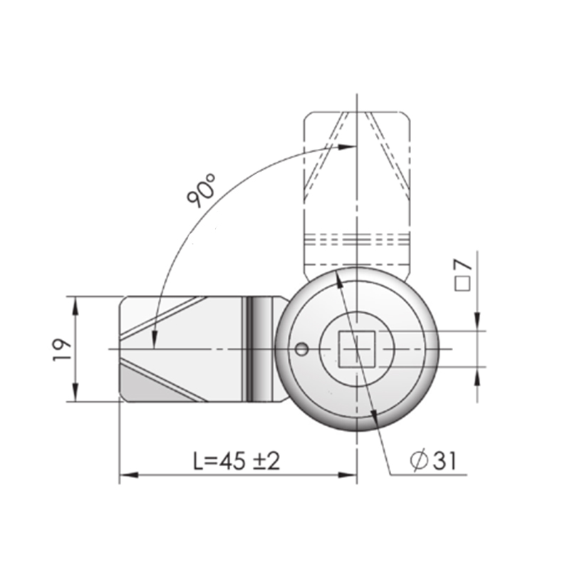 Cerraduras cilíndricas con llave industrial cuadrada MS705F-2 7*7