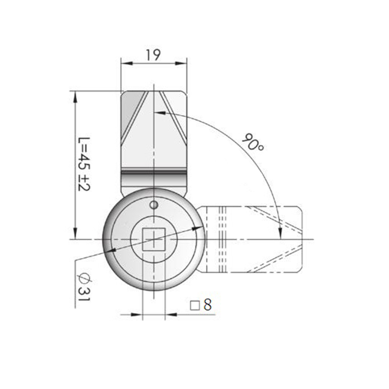 Cerraduras cilíndricas de acero galvanizadas cuadradas de MS705F-2A 8*8