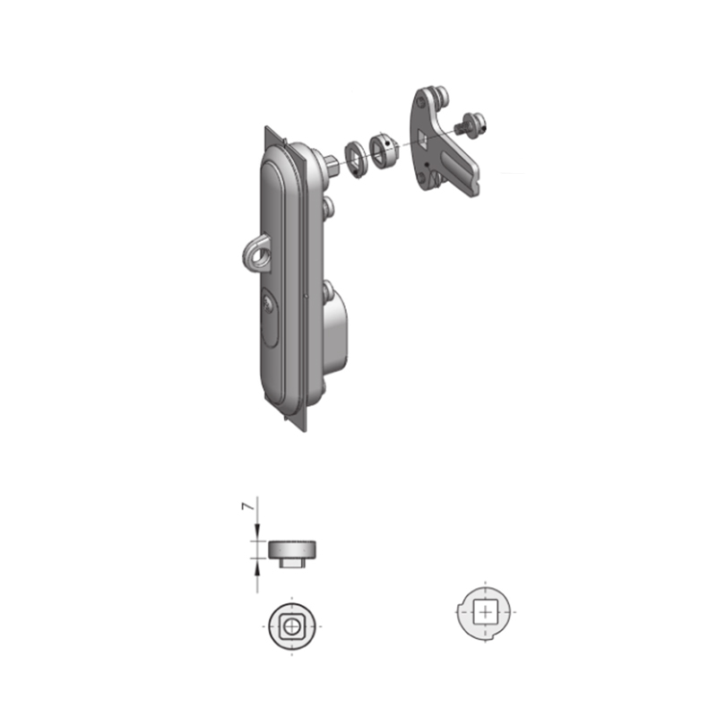 Cerraduras de puerta plana MS864-4 Manija de rotación de 90° para abrir y bloquear