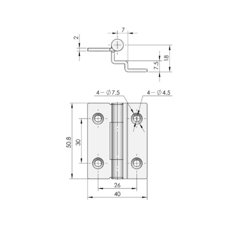 CL152-2 Bisagras de acero inoxidable cepilladas y pulidas con ángulo de 180°