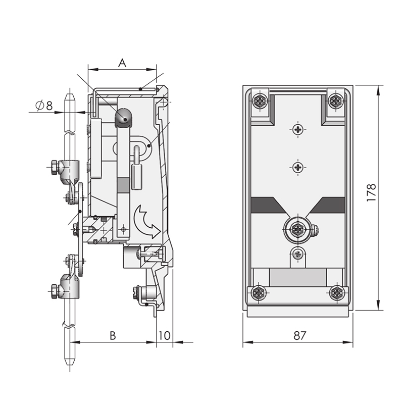 Cerraduras de cambio de caja industrial de acero inoxidable FMS888-1S