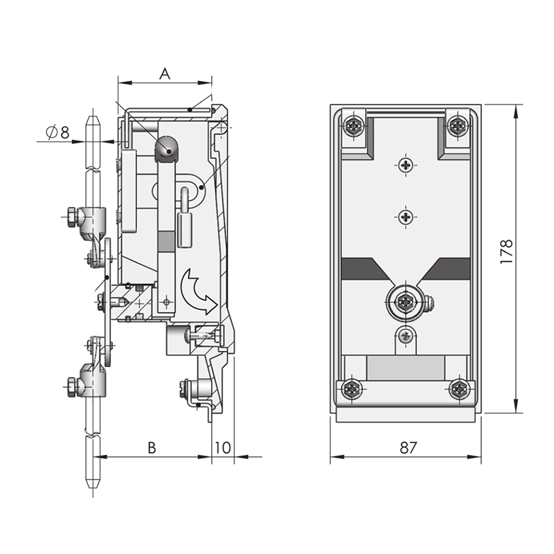 Cerraduras de panel de bloqueo de caja de aleación de aluminio FMS888-1B