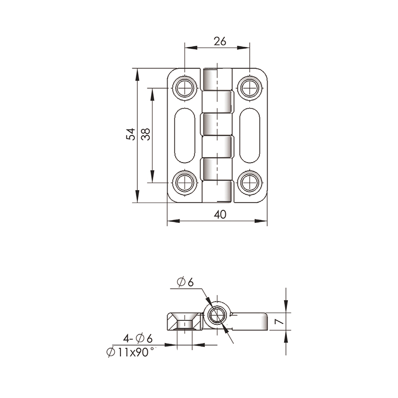 CL209-2S Bisagras de acero inoxidable con ángulo de apertura de 160°