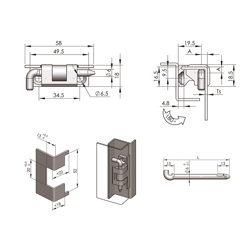 El casete negro del espray CL211-1 articula el grueso aplicable de la puerta de los TS del 1.5MM