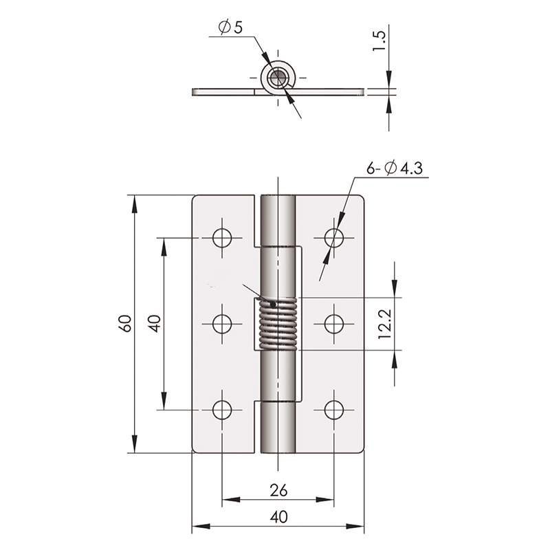 CL253-6 29g 400lot Bisagras de acero inoxidable cepilladas y pulidas