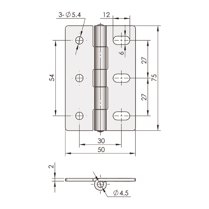 CL253-2 77g 200lot Bisagras de acero inoxidable para pulido de espejos