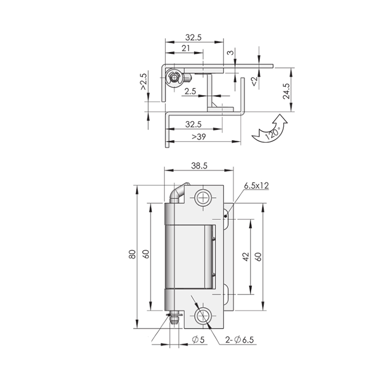 CL101-2F 106g 200 lotes de bisagras de hierro (galvanizado blanco)