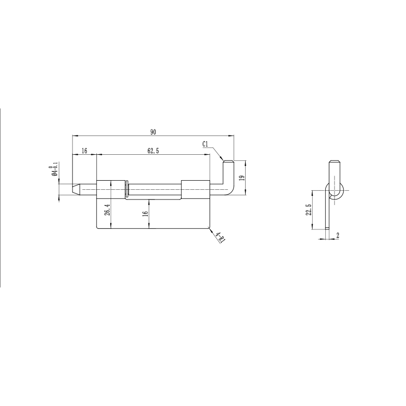 CL225-1C Bisagra incorporada de acero al carbono galvanizado blanco de 43 g Página