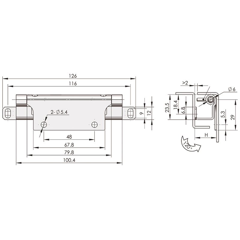 Bisagras incorporadas de hierro y acero al carbono con revestimiento de zinc blanco de carga radial CL268-F 1295N