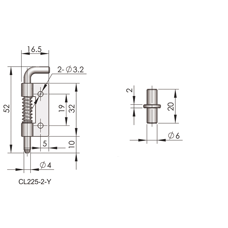 CL225-2 13g 800 lote izquierda derecha distinguir hierro (galvanizado blanco) bisagras incorporadas