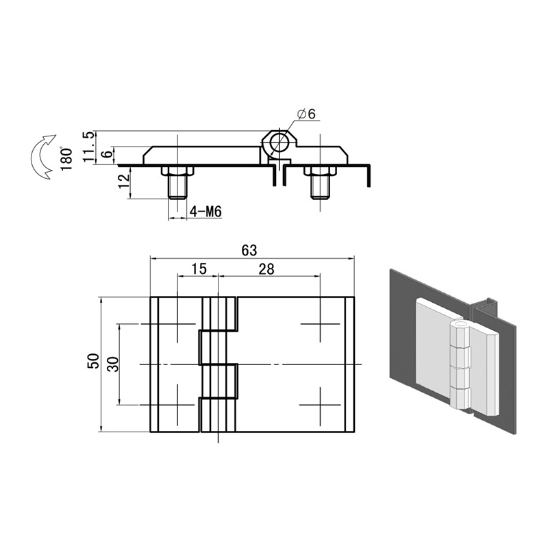 CL233-2A-2S Bisagras y pasador de acero inoxidable pulido cepillado SUS304