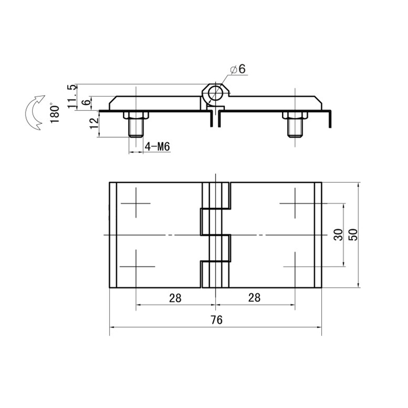 CL233-2A-3 144g cepillaron y pulieron las bisagras del acero inoxidable SUS304