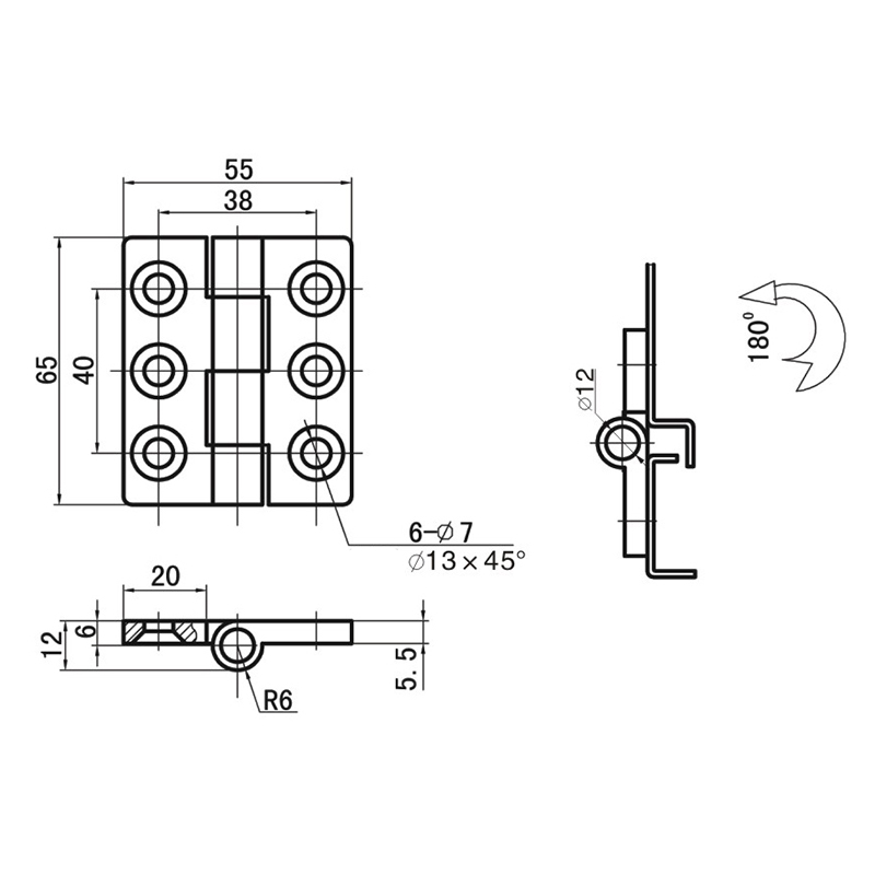 CL233-4S 144g bisagras de acero inoxidable cepilladas y pulidas SUS304