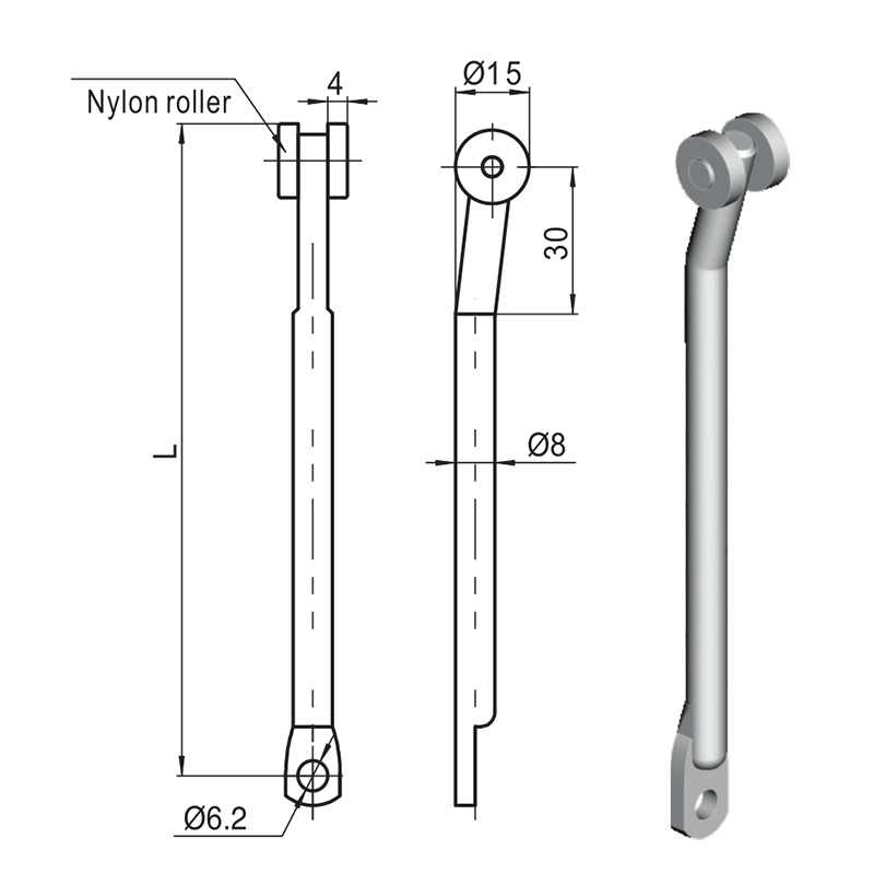 Accesorios de biela industriales con rodillo de nailon LG007-B
