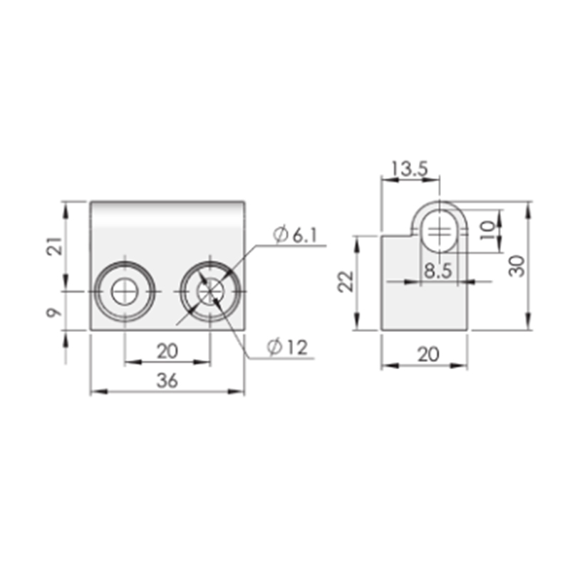Accesorio de biela de guía ABS negro RG004-3
