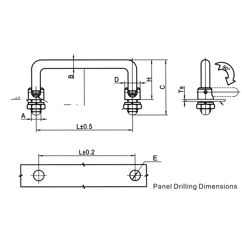 Manija de puerta pulida de acero inoxidable LS506