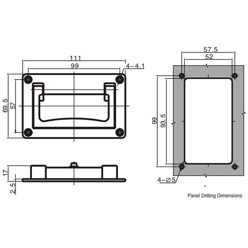 LS504-4 Manija de puerta industrial conveniente para instalar