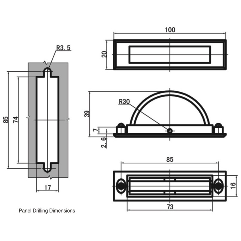 LS501-2 Fijado por tornillo Manija de puerta industrial