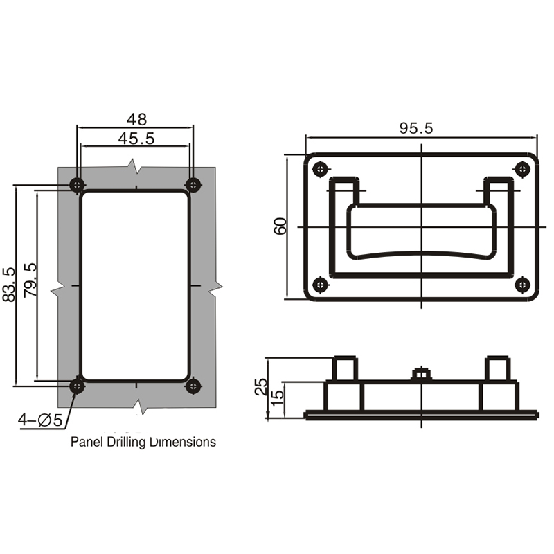 Manija de puerta industrial cromada de aleación de zinc LS504-5