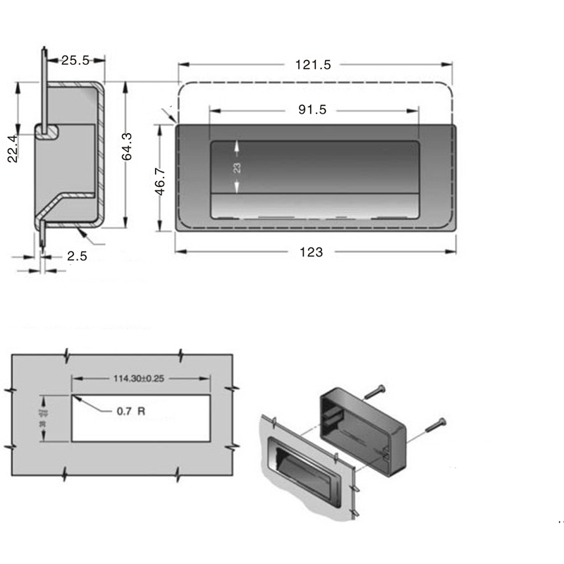 Manija de puerta LS501-6 con dos tornillos autorroscantes adjuntos