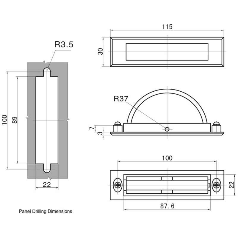 Manija de puerta cromada con chorro de arena LS501-1