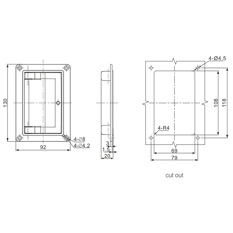 LS504-5-A Manija de puerta cromada con base de plástico negro