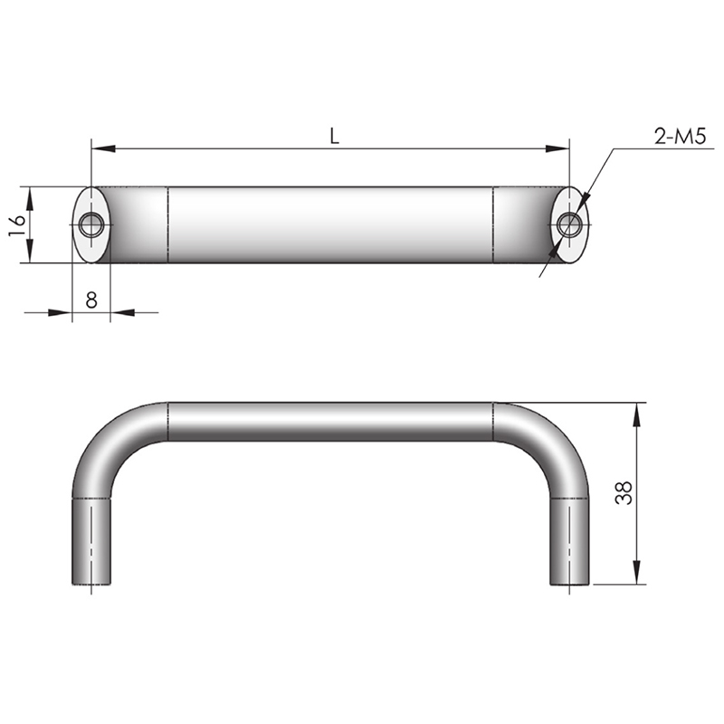 Manija de puerta de material de aleación de aluminio LS516