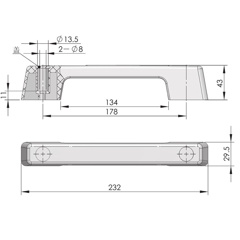 Manija de puerta de carga estática máxima LS521 1050N