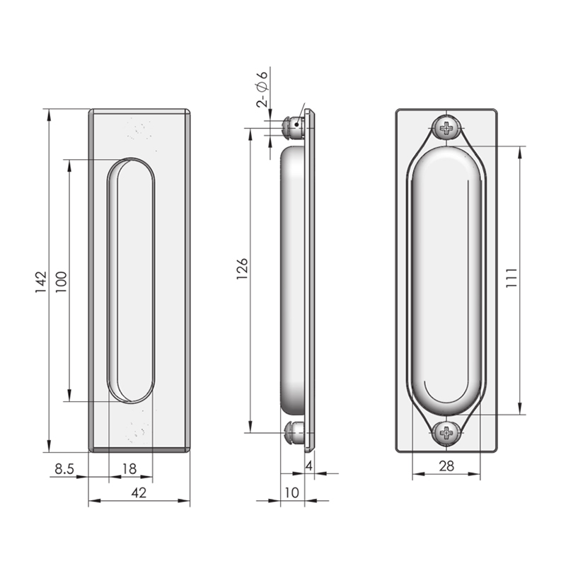 Manija de puerta de carga estática de aleación de zinc LS523 400N