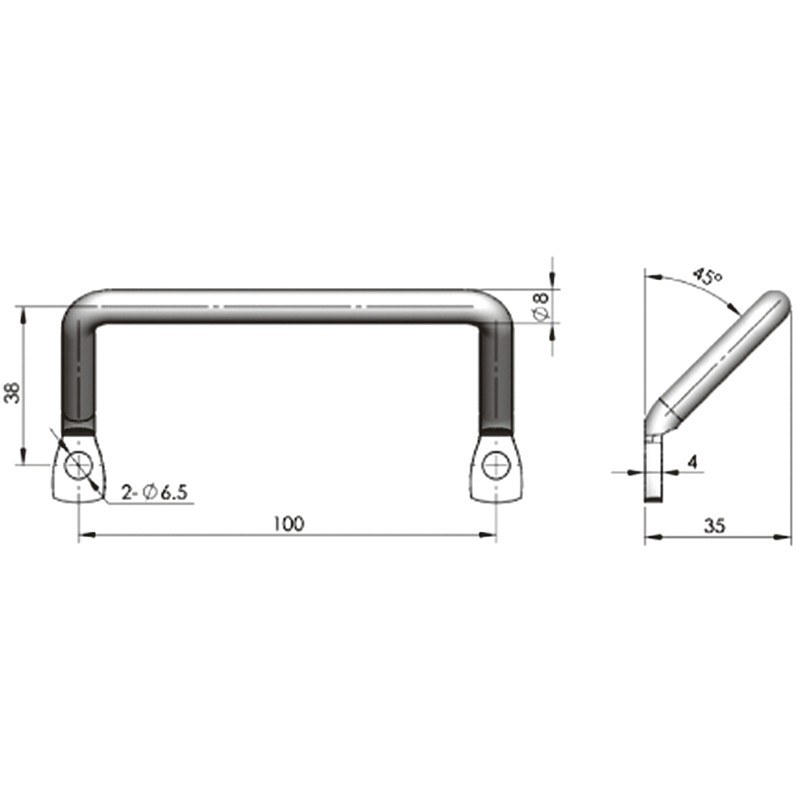 Manija de puerta industrial de material de acero al carbono LS531